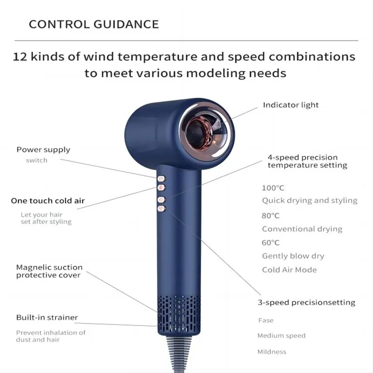 Фен для волосся з цифровим контролем температури